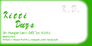kitti duzs business card